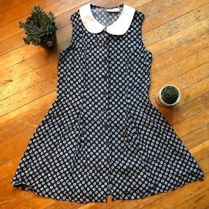 Floral cottagecore dress with peter pan collar